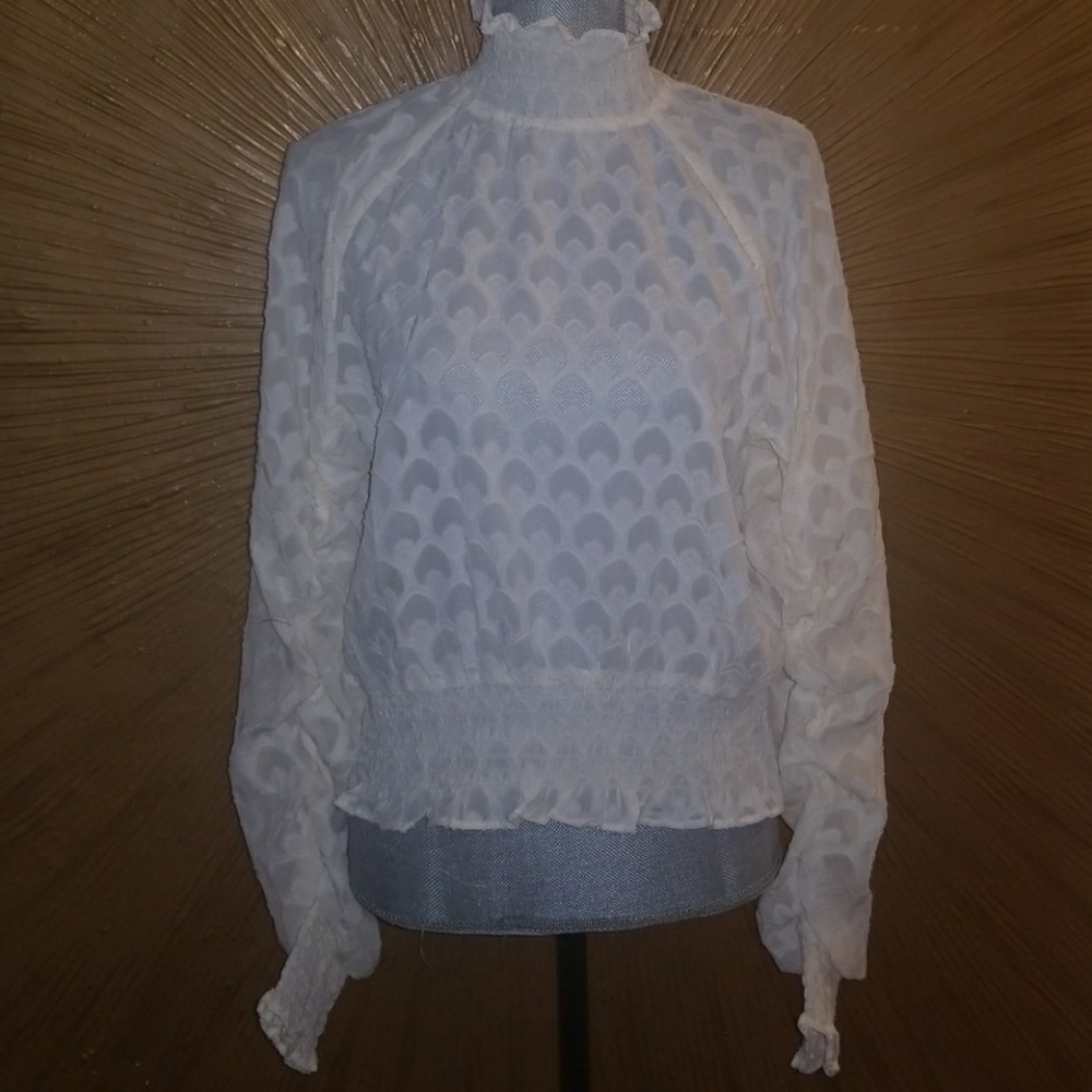 *NWT H&M  sheer long sleeve blouse